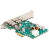 DeLOCK PCIe x1 Karte zu 1x ext. USB-C PD 30W + 2 ext. USB 3.2 Gen 1, USB-Controller 6-Pin-Stromanschluss