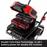 EINHELL Professional Akku-Bodenhacke GP-CR 36/45 Li E BL- Solo, 36Volt (2x18V) rot/schwarz, ohne Akku und Ladegerät