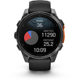 Garmin fēnix 8 - 47 mm, AMOLED, Smartwatch Schwarz/Schiefergrau, Silikon-Armband, Edelstahl