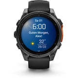 Garmin fēnix 8 - 47 mm, AMOLED, Smartwatch Schwarz/Schiefergrau, Silikon-Armband, Edelstahl