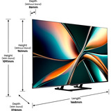 Hisense 75U7Q, LED-Fernseher 189 cm (75 Zoll), schwarz (matt), UltraHD/4K, Mini-LED, Hi-View AI Engine, QLED Colour, 144Hz Panel