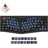 Keychron Q8 Knob, Gaming-Tastatur schwarz/blaugrau, DE-Layout, Gateron G Pro Brown, Alice Layout, Hot-Swap, Aluminiumrahmen, RGB