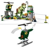 LEGO 76944 Jurassic World T. Rex Ausbruch, Konstruktionsspielzeug Set mit Dino-Figur, Hubschrauber, Flughafen und Spielzeugauto, Dinosaurier-Spielzeug ab 4 Jahre
