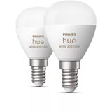 Philips HUE White & Color Ambiance E14 Tropfenform Doppelpack 470 lm, LED-Lampe ersetzt