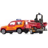 SIKU BLISTER Land Rover Defender mit Boot, Modellfahrzeug 
