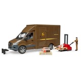 bruder 02678 MB Sprinter UPS mit Fahrer und Zubehör, Modellfahrzeug braun