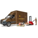 bruder 02678 MB Sprinter UPS mit Fahrer und Zubehör, Modellfahrzeug braun