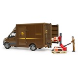 bruder 02678 MB Sprinter UPS mit Fahrer und Zubehör, Modellfahrzeug braun