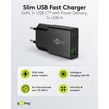 goobay USB-C PD GaN Dual-Schnelladegerät Slim 30 W schwarz