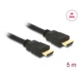 DeLOCK Kabel High Speed HDMI mit Ethernet Stecker > Stecker 4K schwarz, 5 Meter