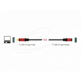 DeLOCK USB 3.2 Gen 1 Verlängerungskabel, USB-A Stecker > USB-A Buchse schwarz/rot, 2 Meter, SuperSpeed