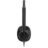 HP Poly Mission 425 kabelgebundenes Stereo-USB-Headset BULK schwarz, USB Type-C und Type-A, PU-Leder-Ohrpolster (Oberflächenmaterial)