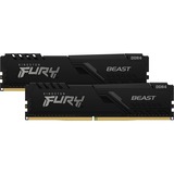 Kingston FURY DIMM 32 GB DDR4-3600 (2x 16 GB) Dual-Kit, Arbeitsspeicher schwarz, KF436C18BBK2/32, Beast, INTEL XMP