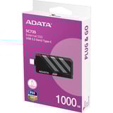 ADATA External SSD SC735 1 TB, Externe SSD schwarz/grau, USB-C 3.2 Gen 2 (10 Gbit/s)