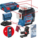 Bosch Linienlaser GLL 3-80 C Professional, 12Volt, mit GLM 20, Kreuzlinienlaser blau/schwarz, Li-Ionen Akku 2,0Ah, in L-BOXX, rote Laserlinien
