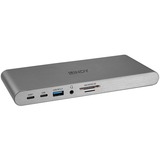 Lindy DST-Pro 5K XT, Dockingstation silber, 5K DP, HDMI, PD 3.0 100W, USB 3.2 Gen 1, Gigabit, SD, MicroSD, Audio