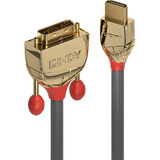 Lindy HDMI an DVI Kabel, Gold Line grau, 10m