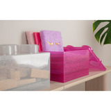 Room Copenhagen LEGO Storage Brick 4 Top Lid Glitter , Aufbewahrungsbox pink/transparent