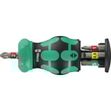 Wera Kraftform Kompakt Stubby Magazin RA 1, Bit-Satz schwarz/grün, 6-teilig, 1/4", mit Ratschenfunktion