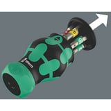 Wera Kraftform Kompakt Stubby Magazin RA 1, Bit-Satz schwarz/grün, 6-teilig, 1/4", mit Ratschenfunktion