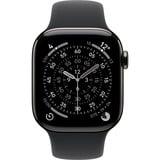 Apple Watch Series 11, Smartwatch Titan Schiefer, Titangehäuse, 42 mm, Sportarmband steingrau S/M, Cellular
