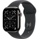 Apple Watch Series 11, Smartwatch Titan Schiefer, Titangehäuse, 42 mm, Sportarmband steingrau S/M, Cellular