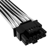 Corsair Premium Sleeved PCIe 5.0 12VHPWR PSU Adapterkabel schwarz/weiß, 50cm