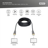 Digitus HDMI AOC Hybrid Glasfaserkabel, UHD 4K schwarz, 20 Meter