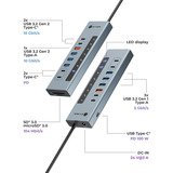 ICY BOX IB-HUB1742CR-C2PD, Dockingstation hellblau, USB-A, USB-C, SD, microSD