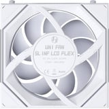 Lian Li UNI FAN SL-INF LCD FLEX 120 Wireless, Gehäuselüfter weiß, Reverse, 3er Pack mit Controller, 120 mm