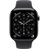 Apple Watch Series 11, Smartwatch Titan Schiefer, Titangehäuse, 46 mm, Sportarmband schwarz S/M, Cellular