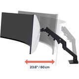 Ergotron HX Monitor Arm mit HD-Gelenk, Monitorhalterung schwarz, für ultrabreite Curved Monitore
