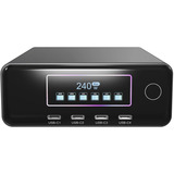 ICY BOX Diamond Charge 2401 GaN-Ladegerät mit LCD-TFT Display (IB-PS2401) schwarz, 240 W