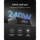 ICY BOX Diamond Charge 2401 GaN-Ladegerät mit LCD-TFT Display (IB-PS2401) schwarz, 240 W
