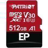 Patriot EP Series 512 GB microSDXC, Speicherkarte rot/schwarz, UHS-I U3, Class 10, V30, A1