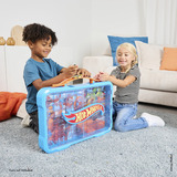 Theo Klein Hot Wheels - Sammelkoffervitrine mit Licht, Aufbewahrungsbox hellblau/transparent, für 54 Fahrzeuge, 1:64