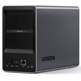 UGREEN DXP2800 Bundle mit 2x Toshiba N300 4 TB (MN10ADA400ES), NAS grau/schwarz
