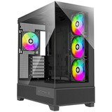 Xilence Flare X909.ARGB, Tower-Gehäuse schwarz, Tempered Glass x 2