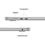 Apple MacBook Air (15") 2025 CTO, Notebook silber, 16 GB, 512 GB (512 GB SSD), M4, Griechisch