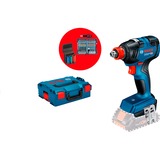 Bosch ProWeekend Bundle 10 GDX 18V-200, Schlagschrauber blau/schwarz, ohne Akku und Ladegerät, mit Stecknüsse und Bit-Satz, in L-BOXX