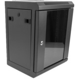 DeLOCK 25,4 cm (10")  Netzwerkschrank mit Glastür, IT-Schrank schwarz, 8 Höheneinheiten
