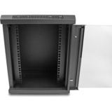 DeLOCK 25,4 cm (10")  Netzwerkschrank mit Glastür, IT-Schrank schwarz, 8 Höheneinheiten