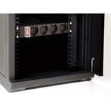 DeLOCK 25,4 cm (10")  Netzwerkschrank mit Glastür, IT-Schrank schwarz, 8 Höheneinheiten
