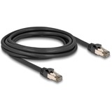 DeLOCK RJ-45 Netzwerkkabel Cat.6a U/FTP ultra flexibel schwarz, 3 Meter, innerer Edelstahlmantel