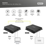 Digitus 4K HDMI Extender Set, HDMI Verlängerung schwarz,  4K/120Hz, 30m