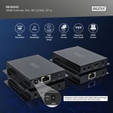 Digitus 4K HDMI Extender Set, HDMI Verlängerung schwarz,  4K/120Hz, 30m