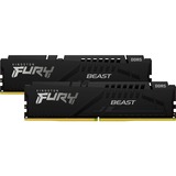Kingston FURY DIMM 16 GB DDR5-5600 (2x 8 GB) Dual-Kit, Arbeitsspeicher schwarz, KF556C36BBEK2-16, Beast, AMD EXPO