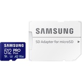 SAMSUNG PRO Plus 512 GB microSDXC (2023), Speicherkarte blau, UHS-I U3, Class 10, V30, A2