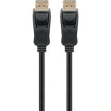 goobay Essential Kabel DisplayPort Stecker > DisplayPort Stecker, 8K / 120Hz schwarz, 2 Meter, 40 Gbit/s, DisplayPort 2.0 / 2.1