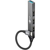 goobay Slim 4-Port USB-Hub, USB-C auf USB-A, USB 3.2 Gen1 grau